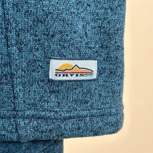 Orvis Teal Zip-Up Hooded Sweater